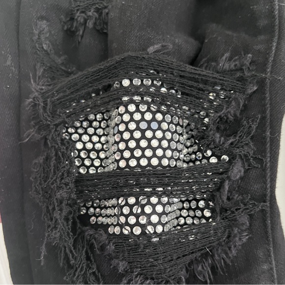 $2590 Rare Authentic Amiri Crystals with Ripped Details Skinny Jeans - Picture 2 of 13